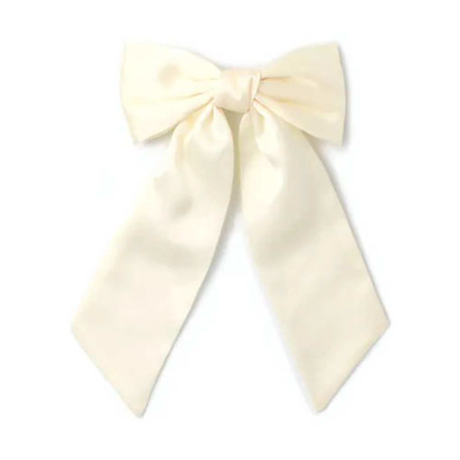 Picture of BARRETTE BOW CLIP IVORY WITH TAILS 10CM